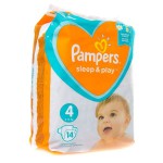 Подгузники, Pampers (Памперс) 9-14 кг р. 4 14 шт слип энд плей макси