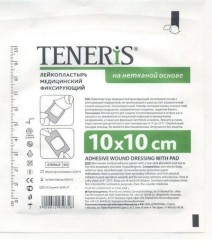 Повязка пластерная, Teneris (Тенерис) р. 10смх10см 1 шт Т-Пор на нетканой основе